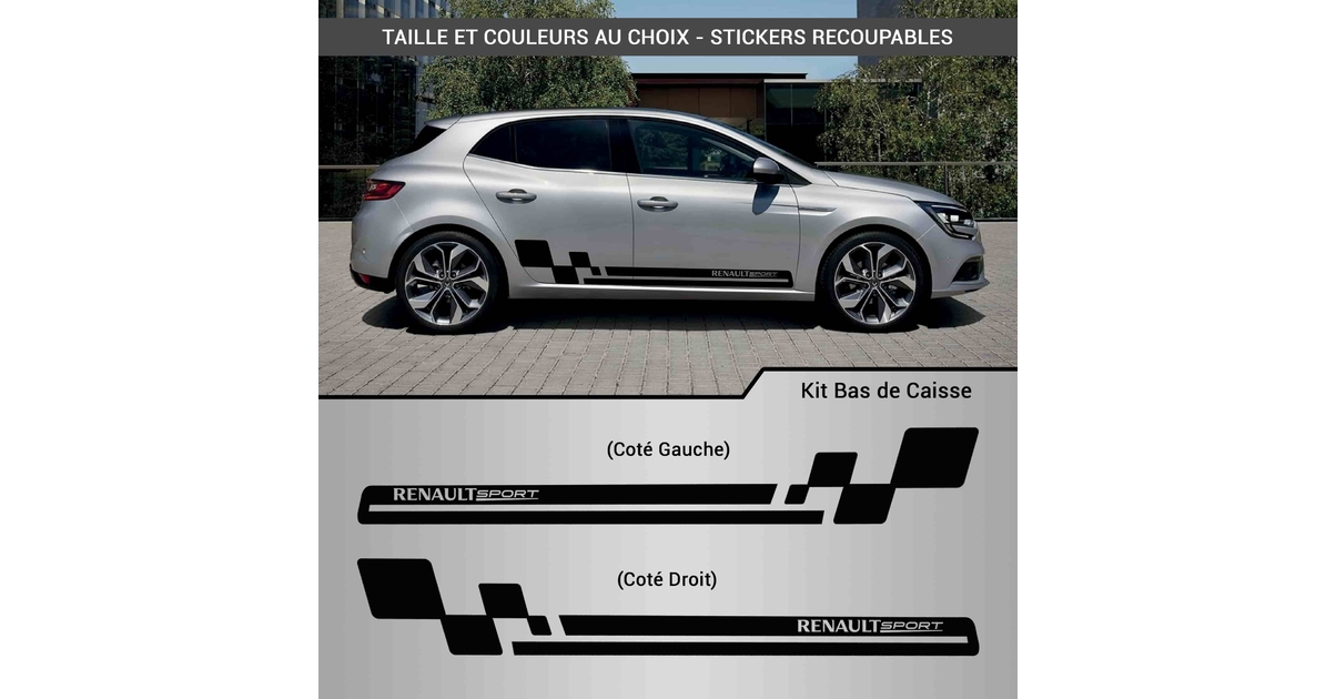 Kit Stickers Bas de Caisse Renault Sport Damier Déco